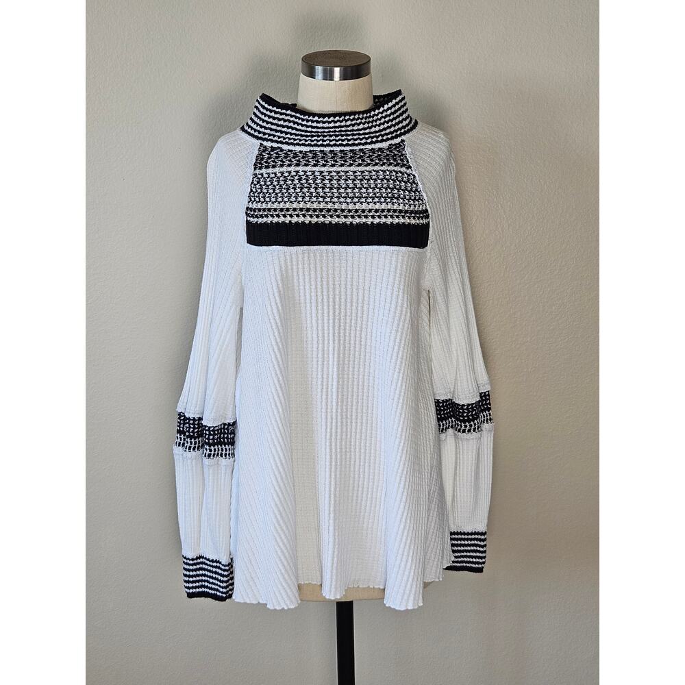 Free People Snow Day Open Knit Thermal Top, Size M - Picture 4 of 11